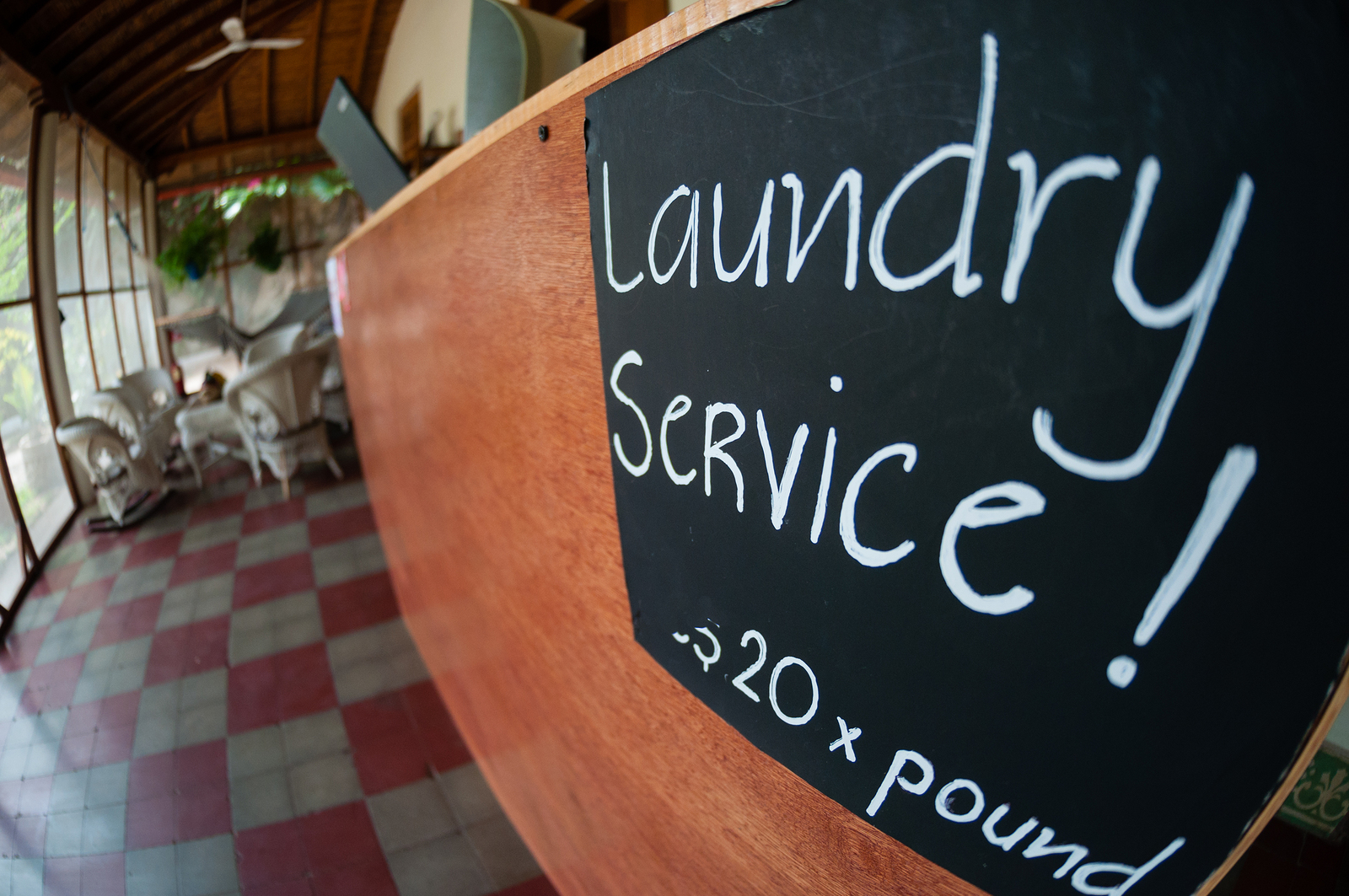 Closeup of Laundry Service sign black board with chalk | T&L Equipment ...